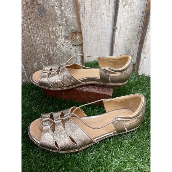Earth Oloha Bungee Gold Washed Sandals 9D Wide - Picture 1 of 8